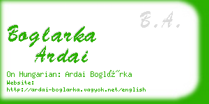 boglarka ardai business card
